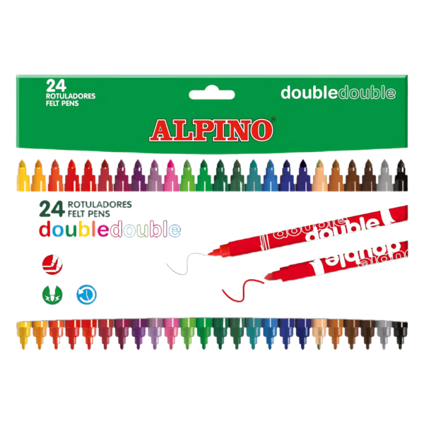 alpino 24 rotuladores de colores doble punta